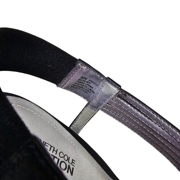 KENNETH COLE REACTION "Know Way" Black Satin T-Strap Heels | US 8.5 | $129 - Picture 6 of 7